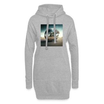 Paysage du monde n°3 - Sweat-shirt à capuche long Femme - gris chiné - Devant