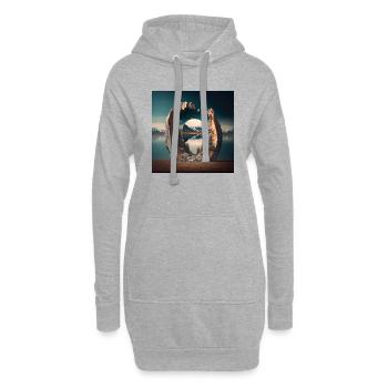 Paysage du monde n°6 - Sweat-shirt à capuche long Femme - gris chiné - Devant