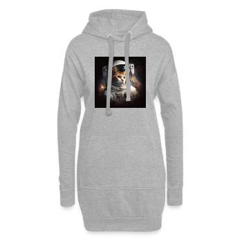 Astro Cat, Spacecat, Generative AI - Hoodie Dress - heather grey - Front