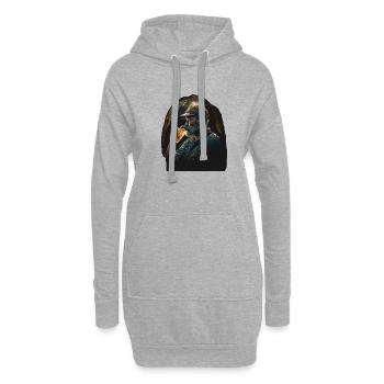 Minenarbeiter Kumpel mit Bier im Schacht - Hoodie-Kleid - Grau meliert - Vorne