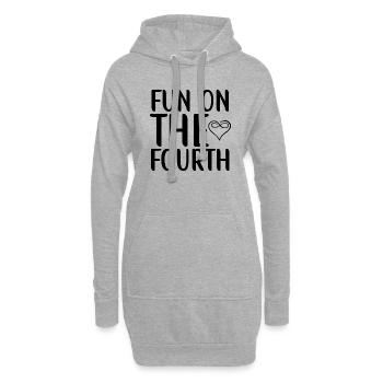 Fun on the Fourth - Hoodie-Kleid - Grau meliert - Vorne