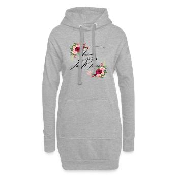 Team de la mariée floral - Sweat-shirt à capuche long Femme - gris chiné - Devant