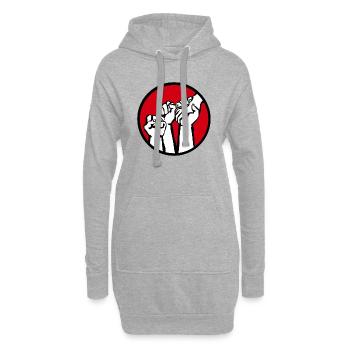 fäuste1c - Hoodie-Kleid - Grau meliert - Vorne
