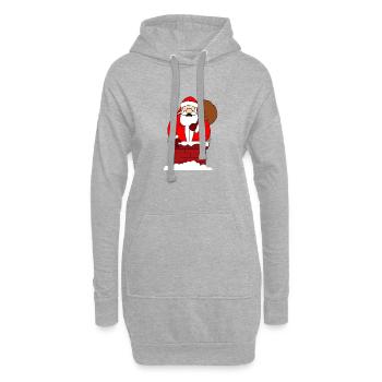 Gros Père Noël - Sweat-shirt à capuche long Femme - gris chiné - Devant