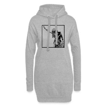 Frau in Form von Musik - Hoodie-Kleid - Grau meliert - Vorne
