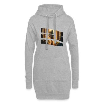 Randonneurs en forêt avec de la bière - Sweat-shirt à capuche long Femme - gris chiné - Devant