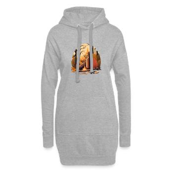Randonnée bière dans la forêt. Nature et liberté - Sweat-shirt à capuche long Femme - gris chiné - Devant