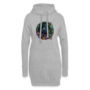 Le Corbeau - Sweat-shirt à capuche long Femme - gris chiné - Devant