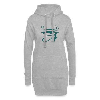 Müdes Ra-Auge - Hoodie-Kleid - Grau meliert - Vorne