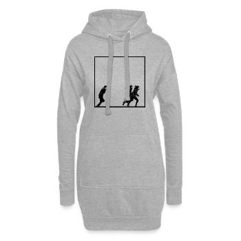 Szene Odysseus Priamo und Menelaos - Hoodie-Kleid - Grau meliert - Vorne