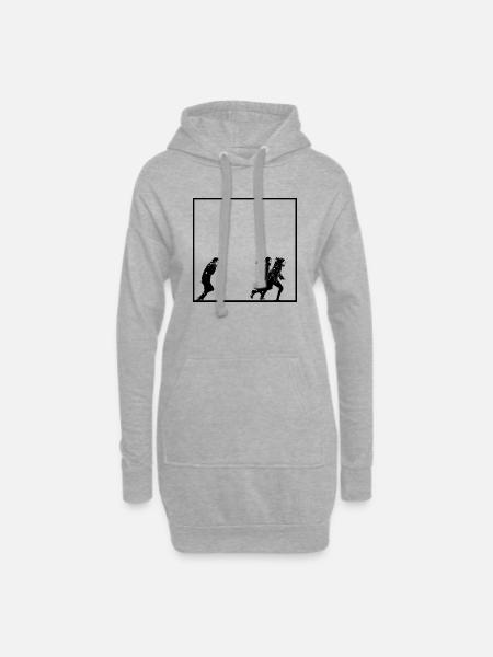 Szene Odysseus Priamo und Menelaos - Hoodie-Kleid - Grau meliert