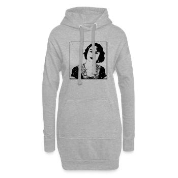 Portrait de femme 55 Calpurnia - Sweat-shirt à capuche long Femme - gris chiné - Devant