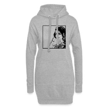 Portrait de femme 49 Shakuntala Devi - Sweat-shirt à capuche long Femme - gris chiné - Devant
