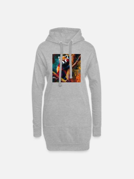 Roter Panda Aussichtspunkt - Hoodie-Kleid - Grau meliert