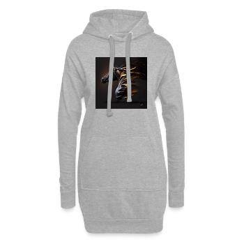 Feuriges Pferd Nr. 12 - Hoodie-Kleid - Grau meliert - Vorne