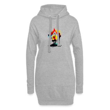 Œuvres d’art de danse de yoga colorées, points colorés - Sweat-shirt à capuche long Femme - gris chiné - Devant