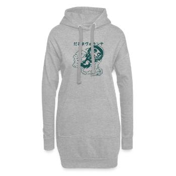 DarumaVolante (version N&B) - Sweat-shirt à capuche long Femme - gris chiné - Devant