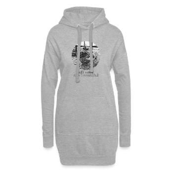 tous les chats sont beaux - Sweat-shirt à capuche long Femme - gris chiné - Devant
