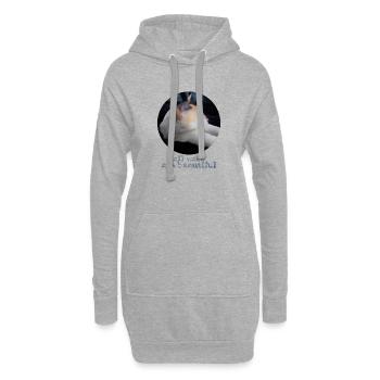 tous les chats sont beaux - Sweat-shirt à capuche long Femme - gris chiné - Devant