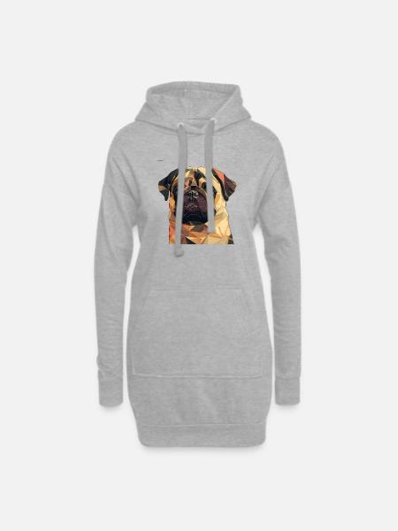 CARLIN - Sweat-shirt à capuche long Femme - gris chiné