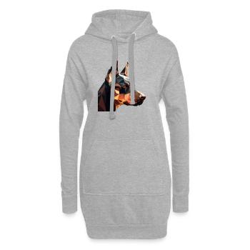 DOBERMAN - Sweat-shirt à capuche long Femme - gris chiné - Devant