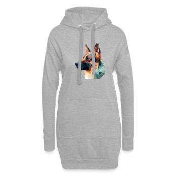 CHIEN DE BERGER - Sweat-shirt à capuche long Femme - gris chiné - Devant