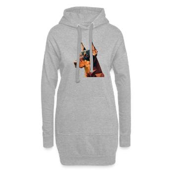 DOBERMAN - Sweat-shirt à capuche long Femme - gris chiné - Devant