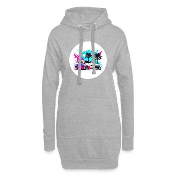 Miami Voiture 7 - Sweat-shirt à capuche long Femme - gris chiné - Devant
