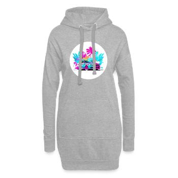 Miami Voiture 5 - Sweat-shirt à capuche long Femme - gris chiné - Devant