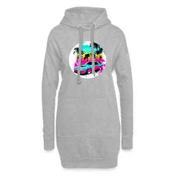 Miami Voiture 1 - Sweat-shirt à capuche long Femme - gris chiné - Devant