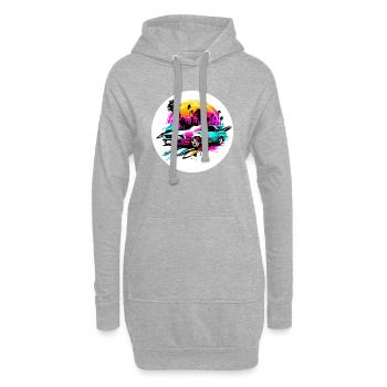 Miami Voiture 3 - Sweat-shirt à capuche long Femme - gris chiné - Devant