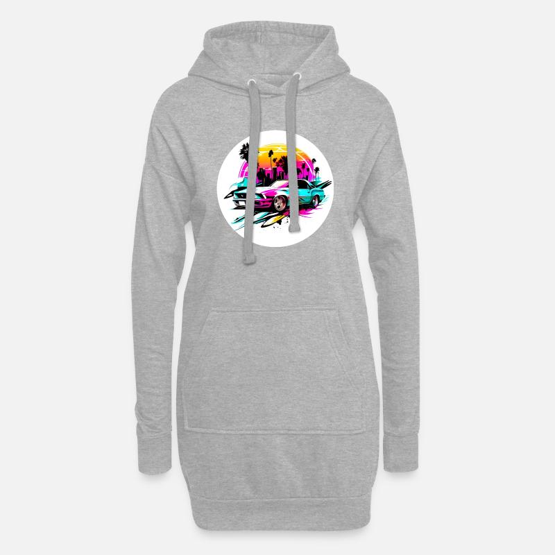 Miami Car 3 - Hoodie-Kleid - Grau meliert