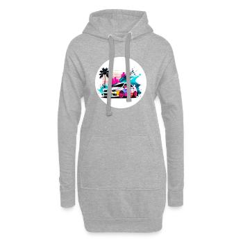 Miami Voiture 6 - Sweat-shirt à capuche long Femme - gris chiné - Devant