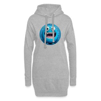 Monstre mignon - Sweat-shirt à capuche long Femme - gris chiné - Devant