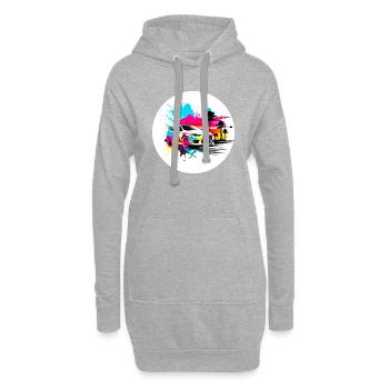 Miami Voiture 4 - Sweat-shirt à capuche long Femme - gris chiné - Devant