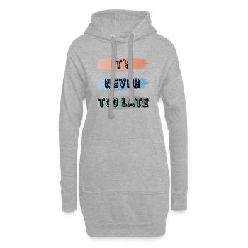 it's never too late - Sweat-shirt à capuche long Femme - gris chiné - Devant