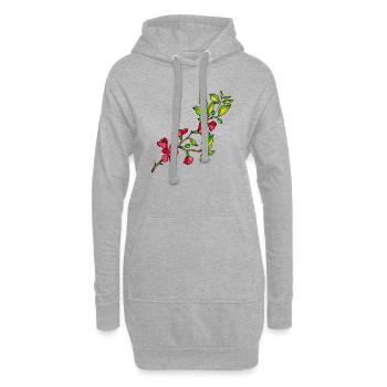 Fleur - Sweat-shirt à capuche long Femme - gris chiné - Devant