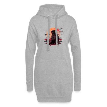 Samouraï | Japon | Guerriers | Se battre - Sweat-shirt à capuche long Femme - gris chiné - Devant