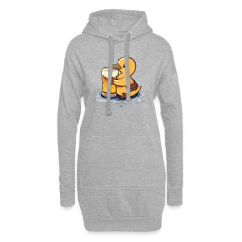 Süßes Entlein mit Bier. Lustiges Bier mit Tier - Hoodie-Kleid - Grau meliert - Vorne
