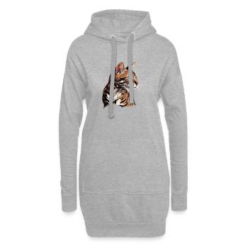 Portrait de chat du Bengale peint - Art - Sweat-shirt à capuche long Femme - gris chiné - Devant