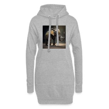 Elefant in Kenia - Hoodie-Kleid - Grau meliert - Vorne
