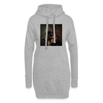 Schaferhund Steampunk - Hoodie-Kleid - Grau meliert - Vorne