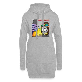 Lustiger Gorilla macht Selfie Geschenk - Hoodie-Kleid - Grau meliert - Vorne