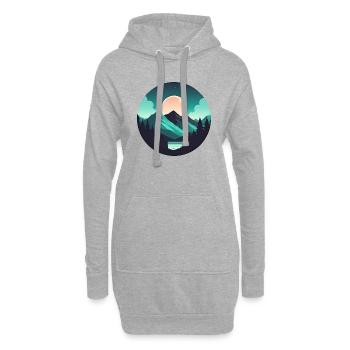Gebirgslandschaft Geometrische Kunst - Hoodie-Kleid - Grau meliert - Vorne