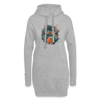 Drums big - Hoodie-Kleid - Grau meliert - Vorne