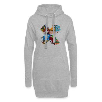 Graffiti-Stil Splash Hip Hop Farben Maler Farbe - Hoodie-Kleid - Grau meliert - Vorne