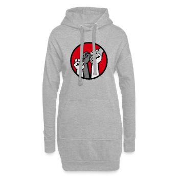 Fäuste3C - Hoodie-Kleid - Grau meliert - Vorne