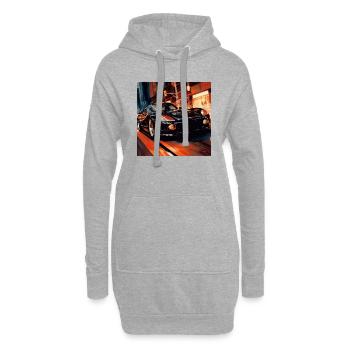 black sports car - Hoodie-Kleid - Grau meliert - Vorne