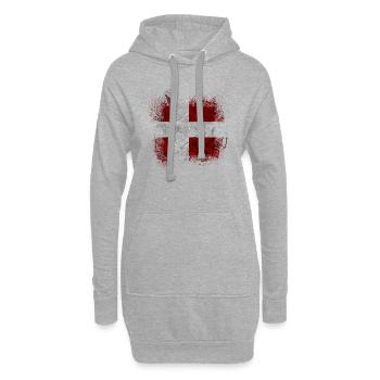 Danemark copenhague danois scandinave drapeau dansk - Sweat-shirt à capuche long Femme - gris chiné - Devant