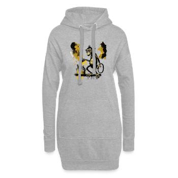 Cooler Schimpanse der sein eigenes Bier braut - Hoodie-Kleid - Grau meliert - Vorne
